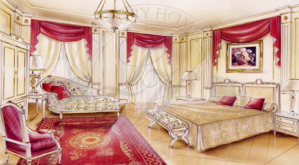 Эскиз интерьера в стиле Барокко