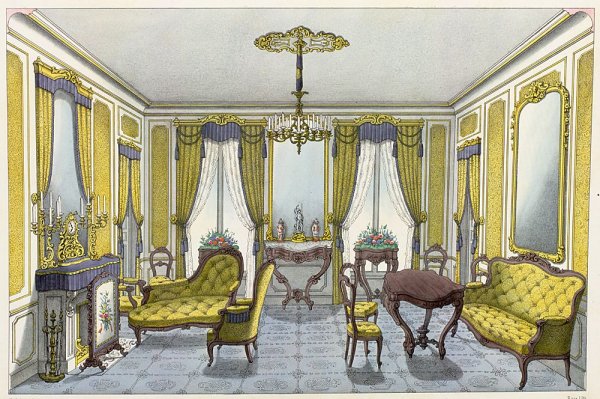 Интерьер дворянской усадьбы 19 века в стиле Барокко