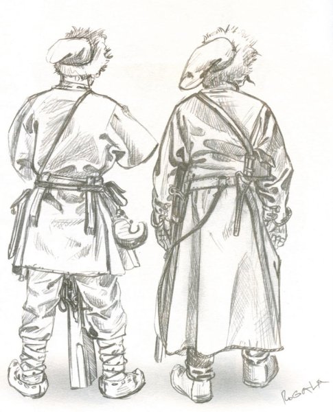 Рисунок казака и казачки для детей