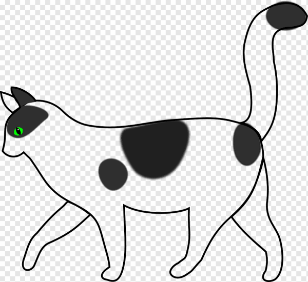 Кот черно белый рисунок