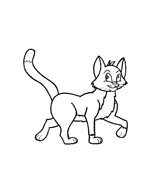 Кошка идет раскраска