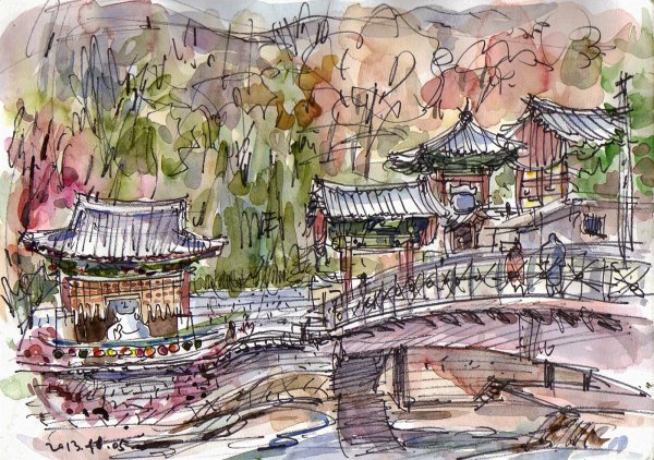 Сеул Ханок скетч