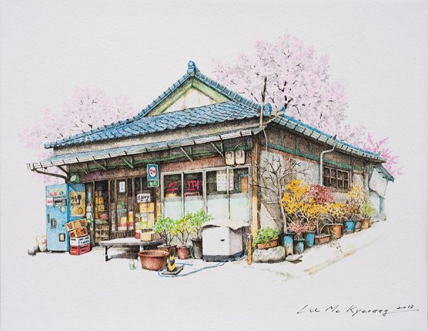 Корейская архитектура рисунок