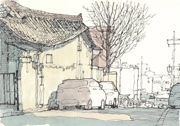 Корейский скетч архитектура