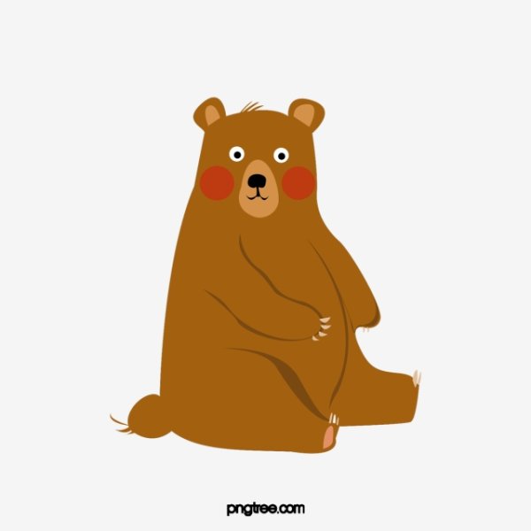 Нарисовать медведя сидящего