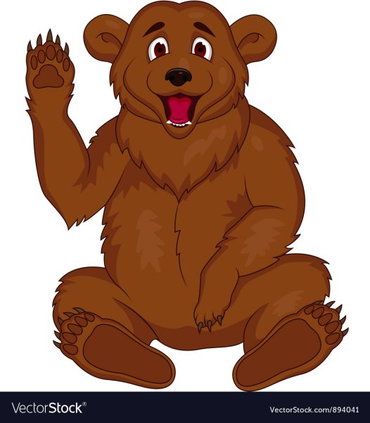 Медвежонок мультяшный улыбается