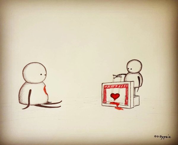 Человечек с разбитым сердцем