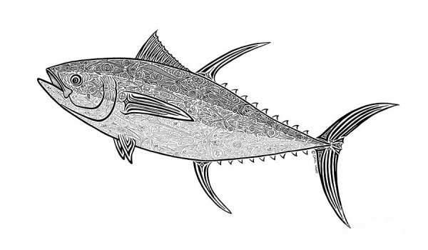 Тунец раскраска