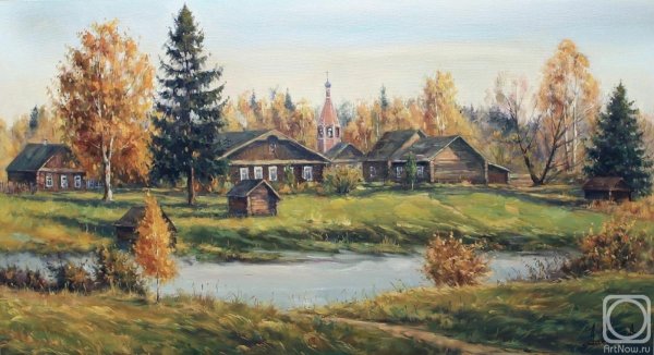 Картина Олег Ладыгин осень деревня