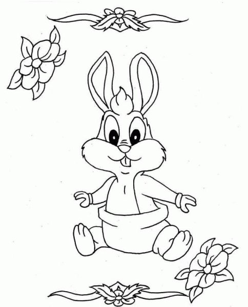 Картинка заяц раскраска