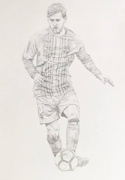 Лионель Месси в наброске