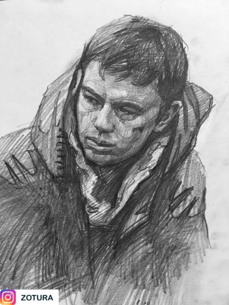 Сергей Бодров портрет карандашом