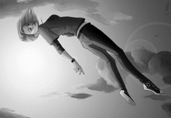Аниме девушка падает