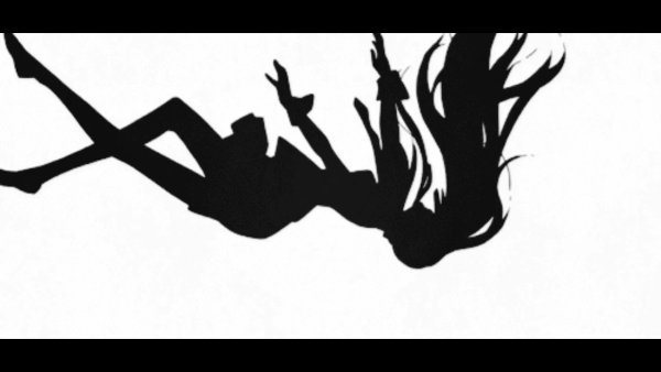 Силуэт падающей девушки