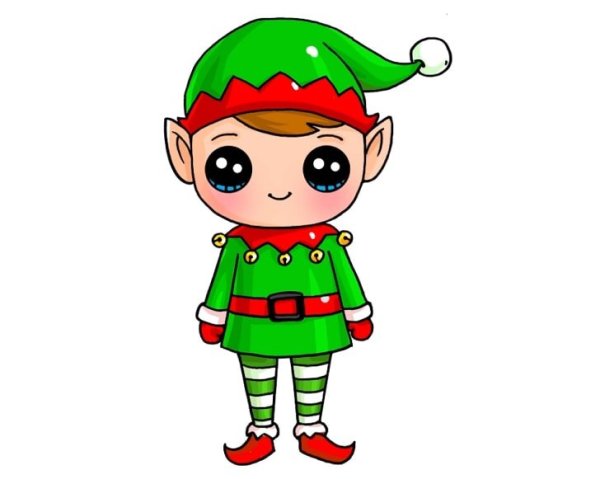 Рисуем новогоднего эльфа