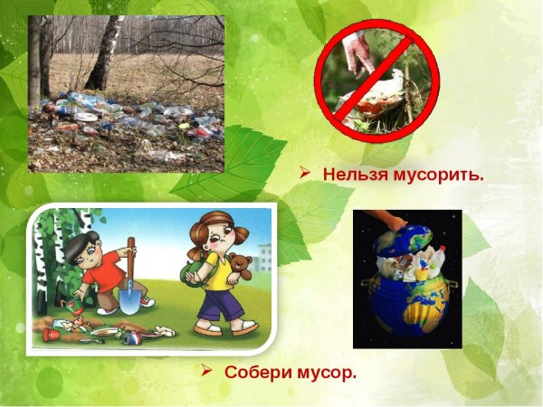 Нельзя мусорить на природе