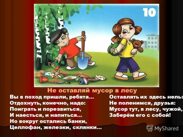 Не мусорить в лесах