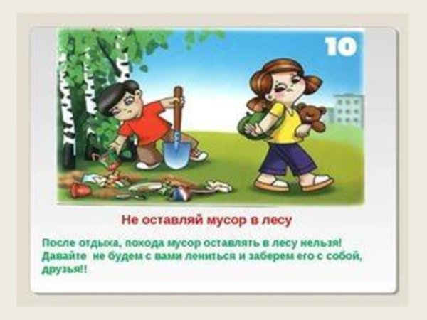 Нельзя мусорить на природе