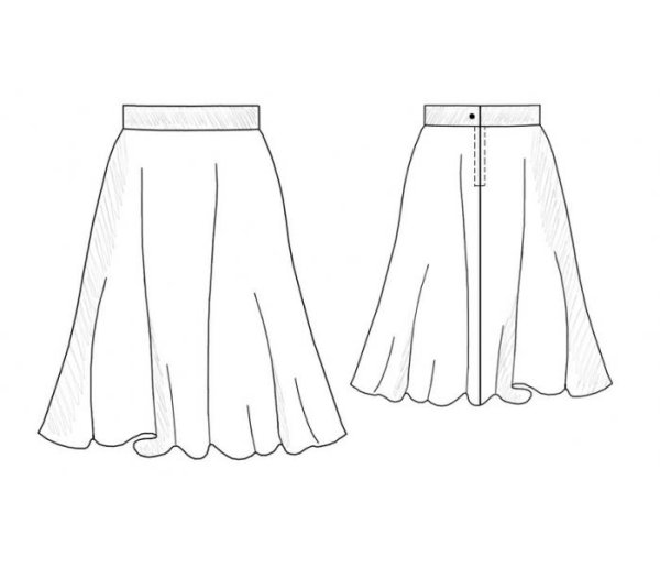 Юбка солнце вид спереди и сзади