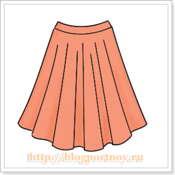 Эскиз юбки на резинке
