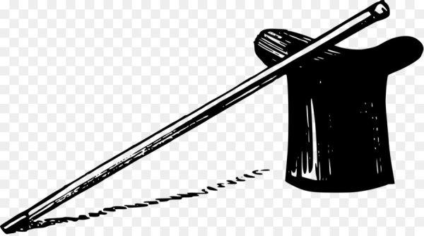 Цилиндр и трость на прозрачном фоне