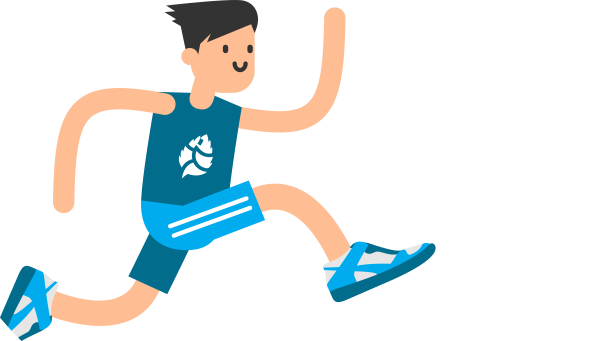 Бежит мультяшный