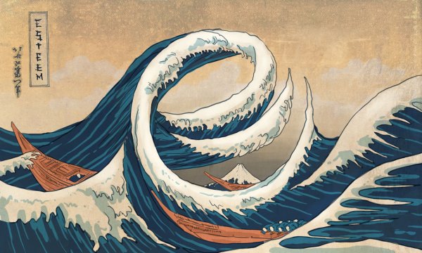 Кацусика Хокусай большая волна в Канагаве
