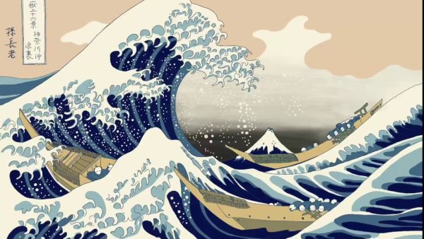 Хокусай большая волна в Канагаве