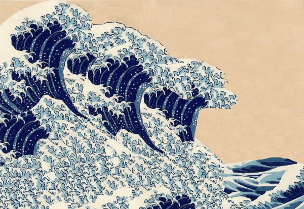Волна гравюра Кацусика Хокусай