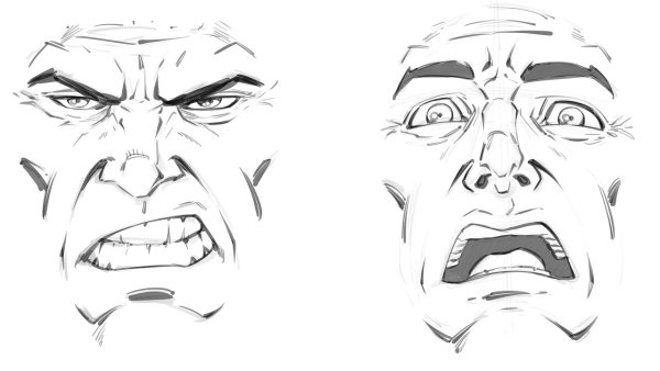 Мимика страх рисунок