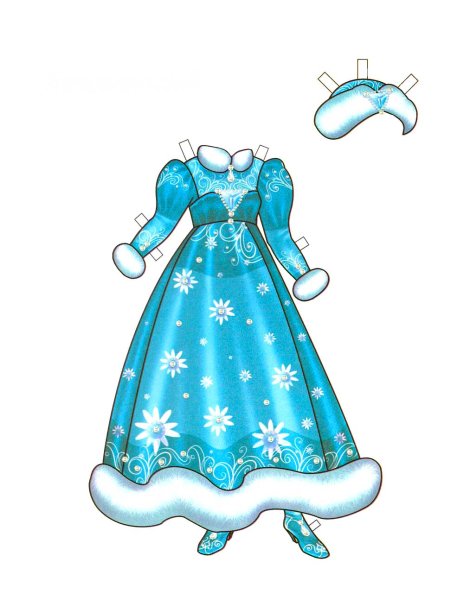 Новогодние бумажные куклы с одеждой