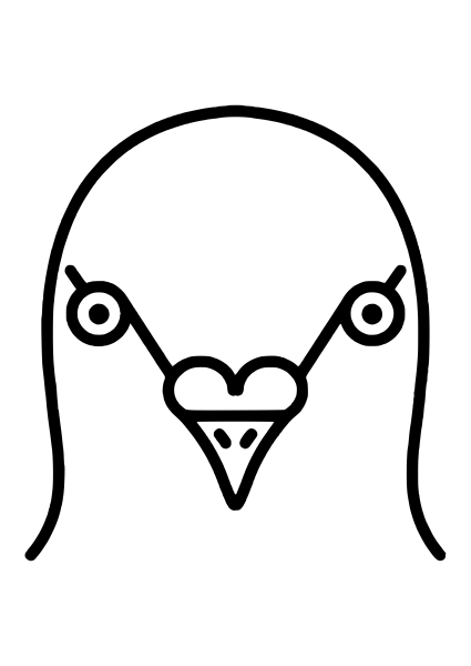 Трафарет голова голубя