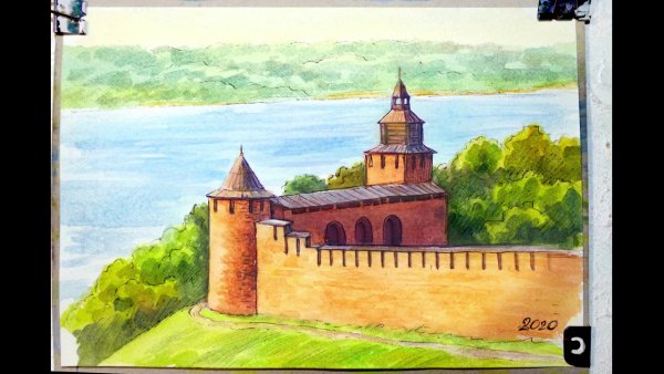 Нижегородский Кремль Нижний Новгород рисунок