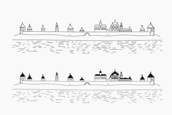 Кремль Великий Новгород силуэт