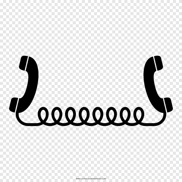 Телефонная трубка с проводом рамка