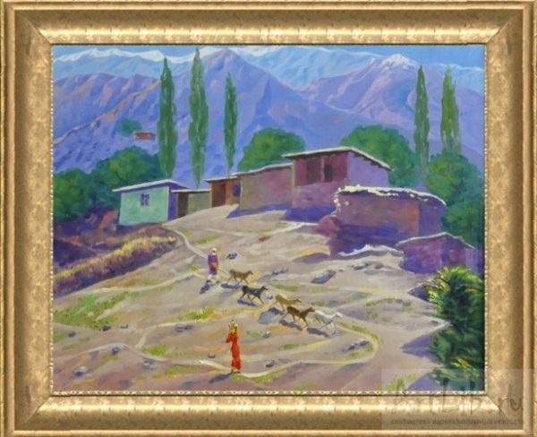 Живопись пейзаж кишлак Узбекистан