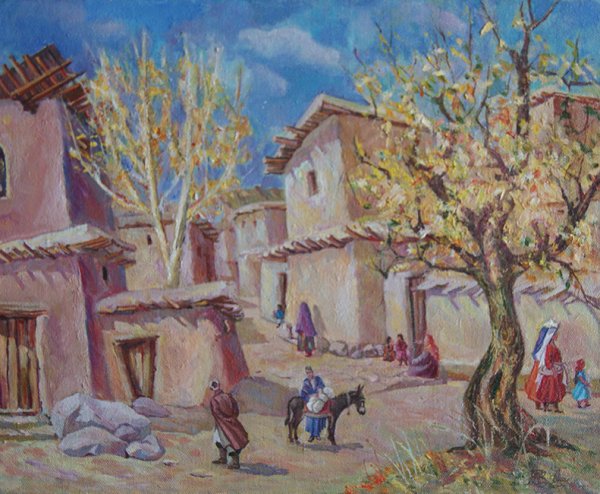 Кишлак Таджикистан картина пейзаж
