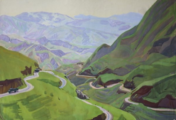 Живопись пейзаж горный Таджикистан