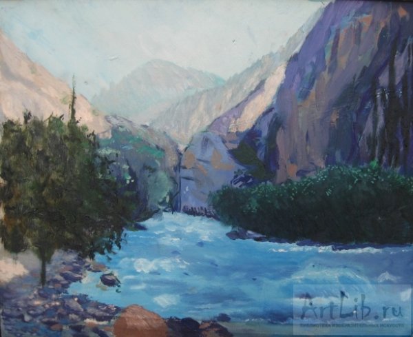 Живопись пейзаж кишлак Узбекистан