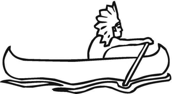 Каноэ раскраска для детей