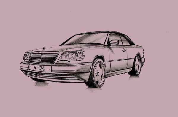 Мерседес Бенц w124 нарисовать