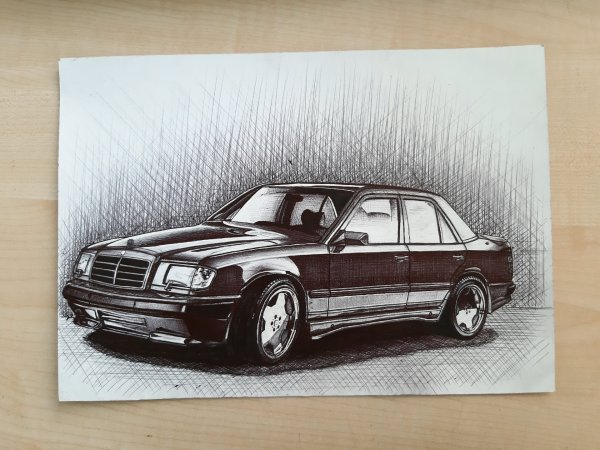 Мерседес Бенц w124 нарисовать