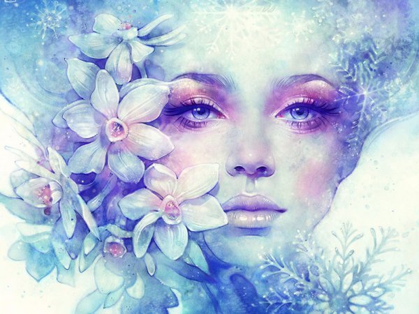 Портрет зимы в образе женщины