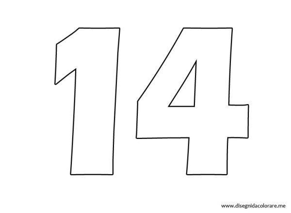 Цифра 14 трафарет для торта