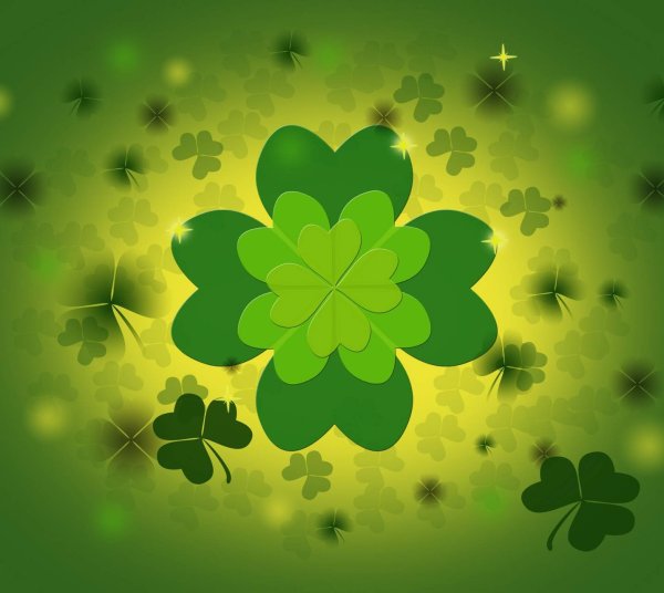 Четырёхлистный Клевер символ удачи