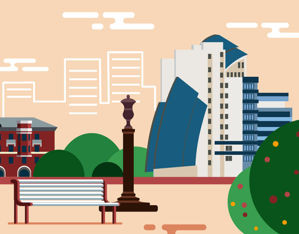 Город Векторная иллюстрация