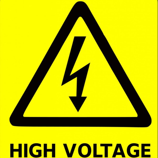 Знак безопасности молния 50х50х50 треугольник