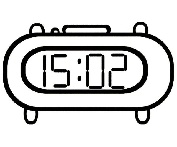 Часы электронные раскраска для детей