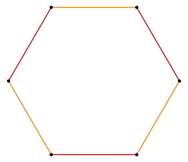 Пятиугольник в десятиугольнике