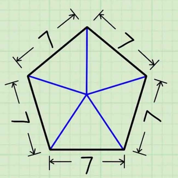 Площадь пятиугольника формула